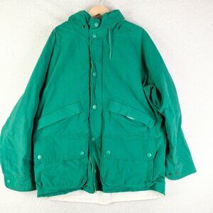 Vintage Nautica Jacket Mens Large Green Blue White Reversible Sailing 90S